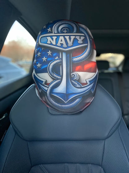 Military Branches - Navy - Car Headrest Cover