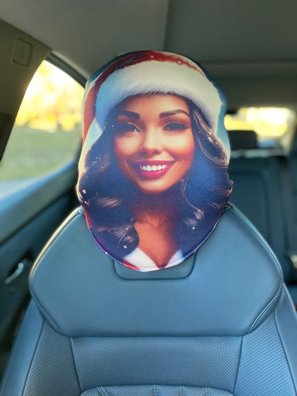 Santa's Side Chick - Car Headrest Cover