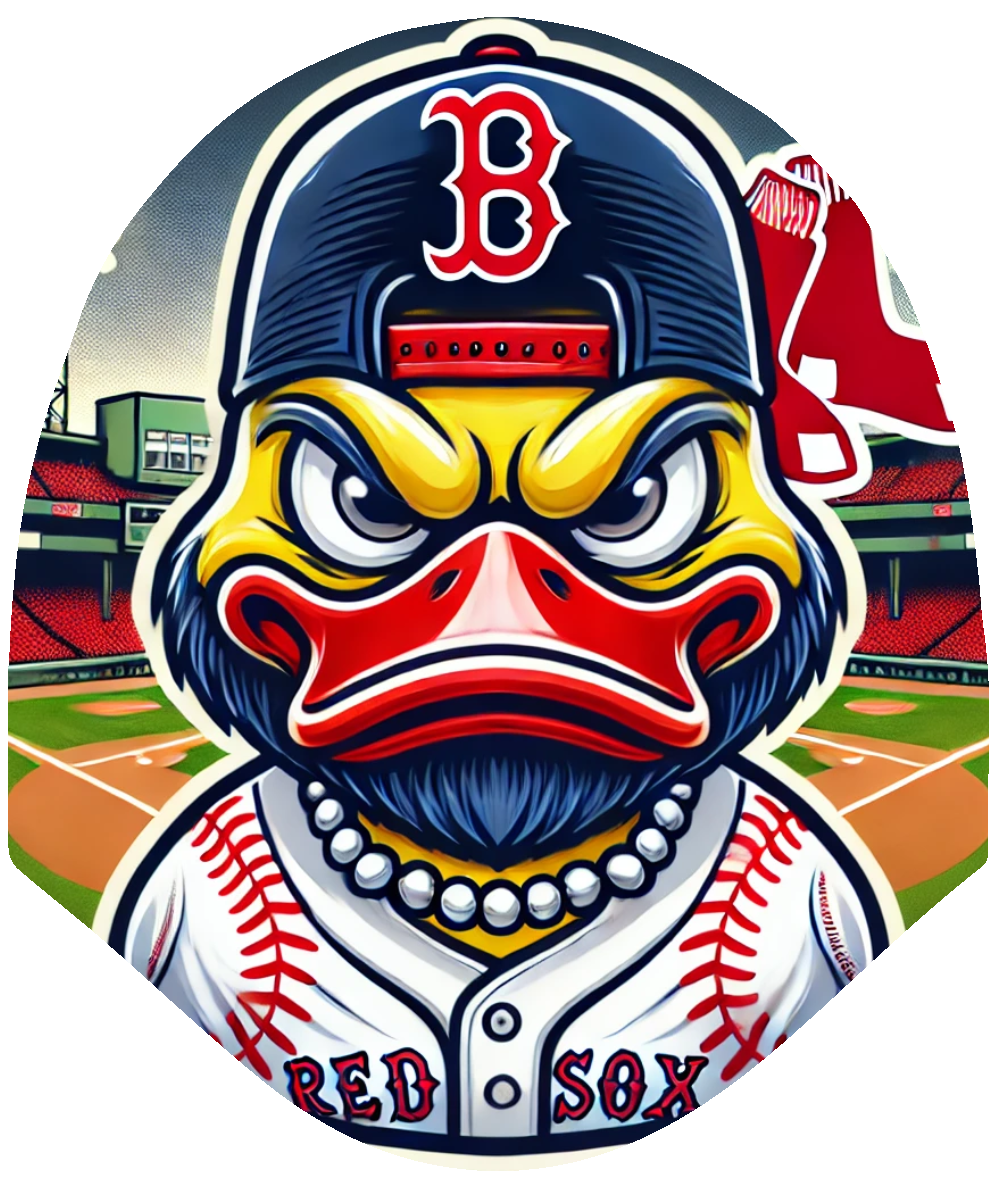 Duck Baseball - Red Sox Inspired Car Headrest Cover by HeadzRest