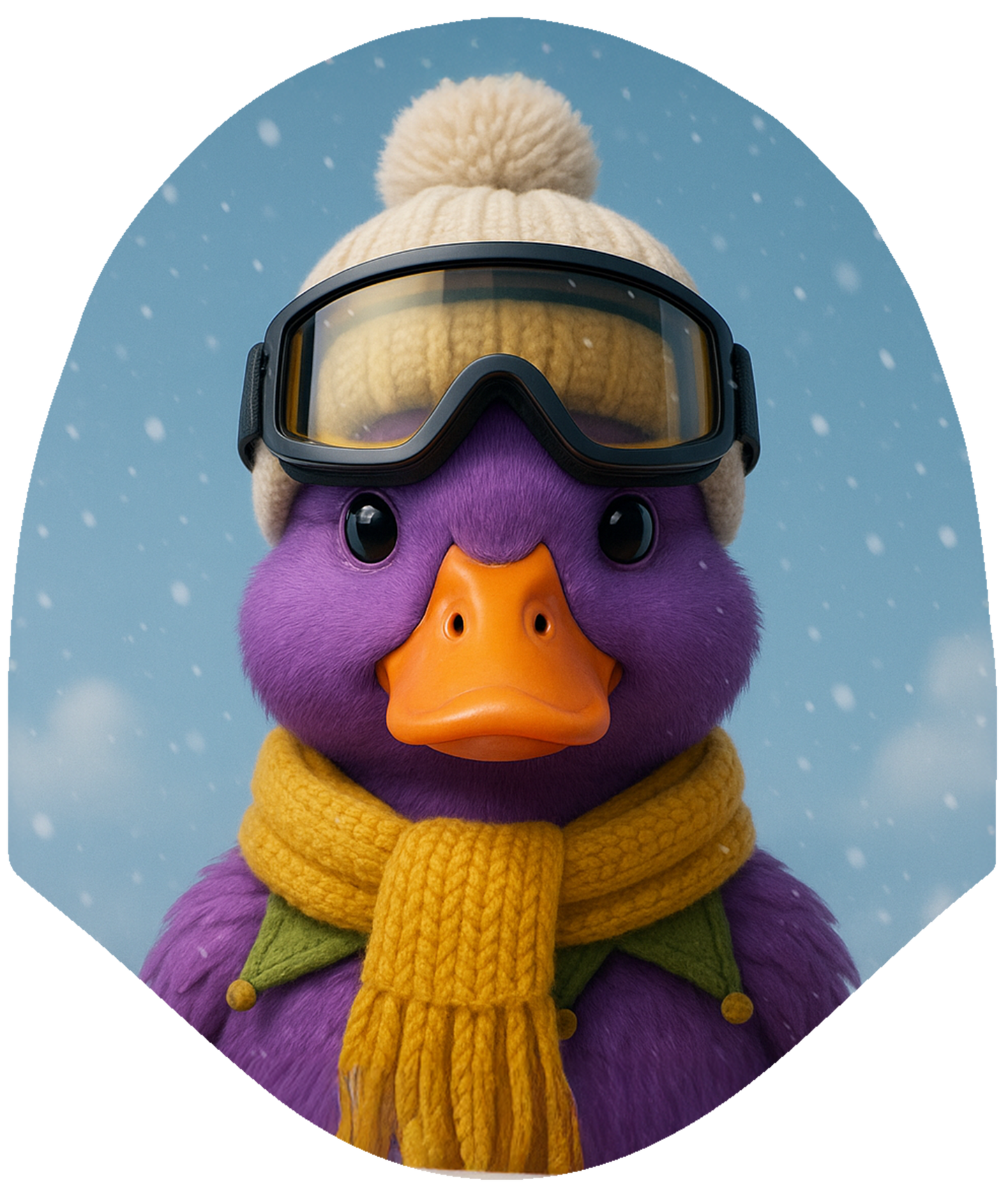 Holiday Duck - Winter Slopes Purple Car Headrest Cover by HeadzRest
