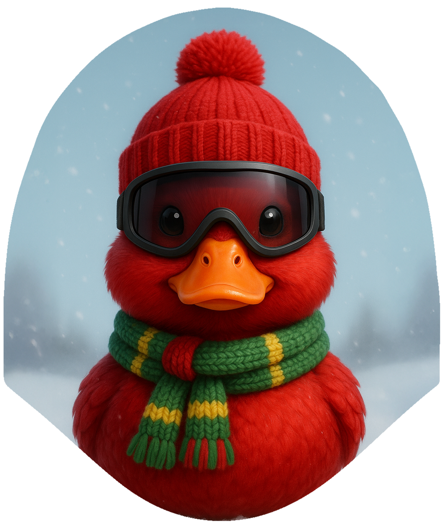 Holiday Duck - Powder Patrol Red Car Headrest Cover by HeadzRest