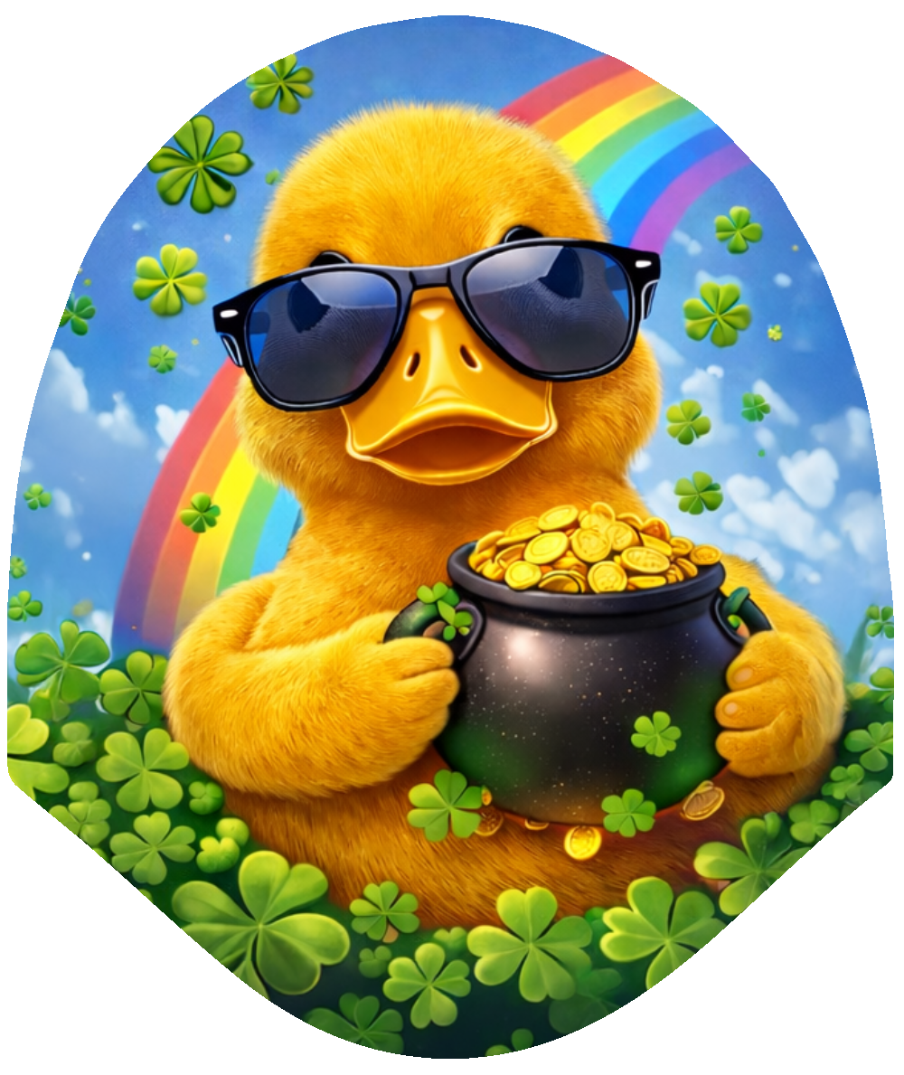 Duck St. Patty – Pot of Gold Car Headrest Cover by HeadzRest