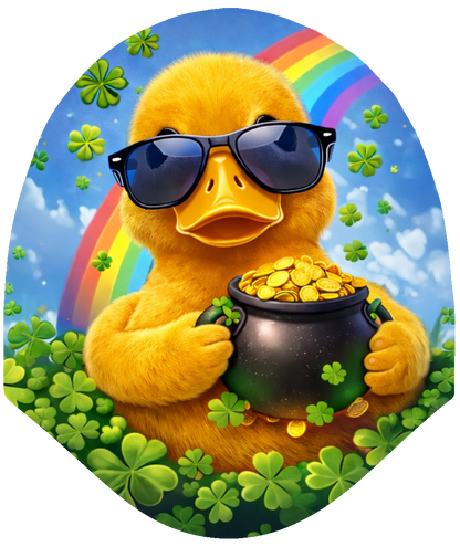 Duck St. Patty – Pot of Gold Car Headrest Cover by HeadzRest